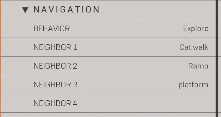 Screenshot of the Behavior and Neighbor options for Bot Nav Markers.
