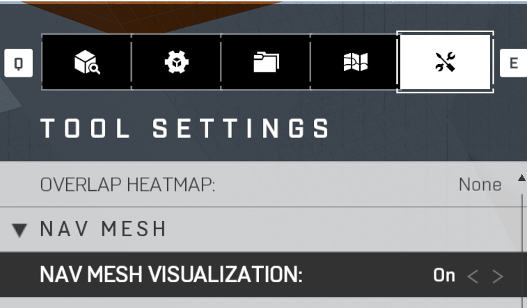 Screenshot of the Nav Mesh Visualization option