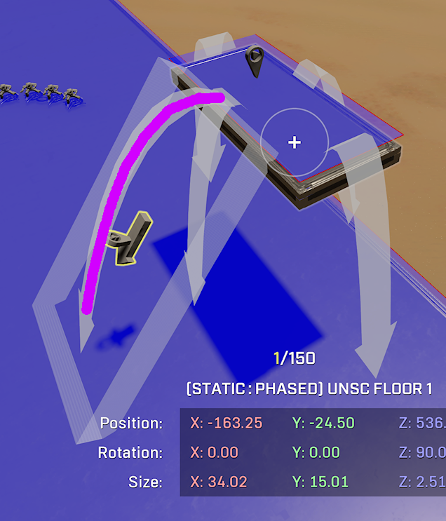 Diagram showing the correct placement of a manual jump hint highlighted by a pink arrow.