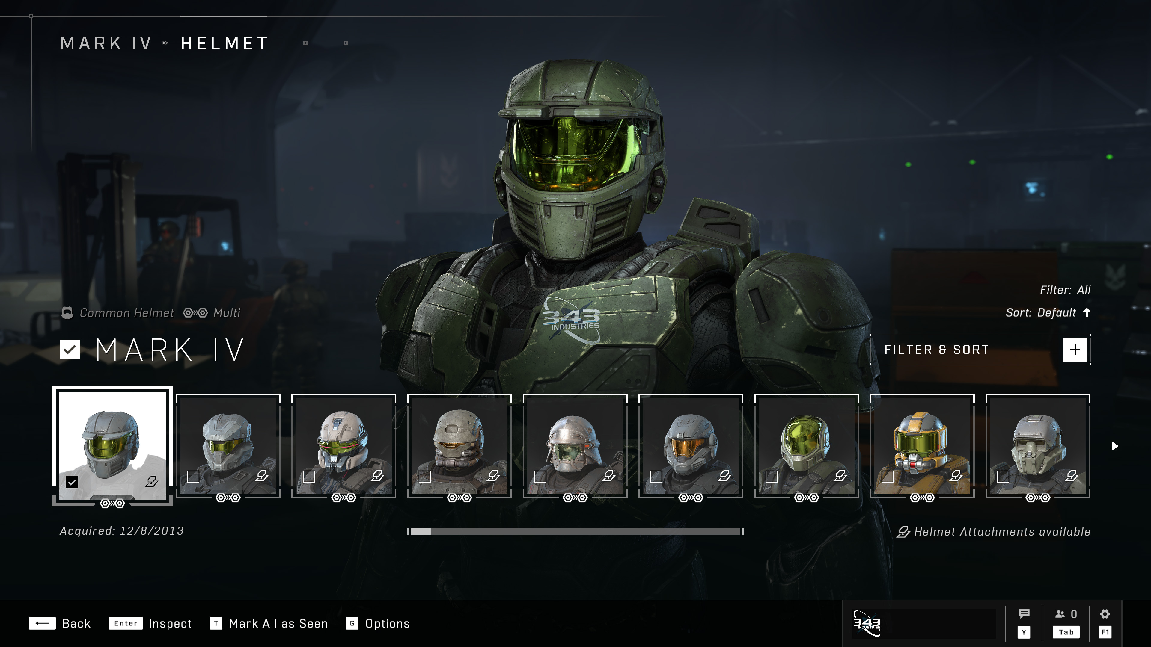 Screenshot of the new preview tiles in the Armor Hall menu.