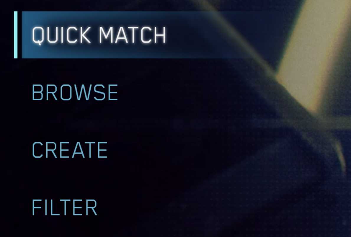 Closeup of menu in Multiplayer Custom Game Browser.